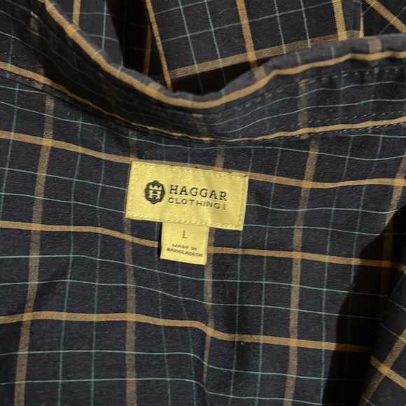 Hagger Clothing Collared Long Sleeve Navy Blue Causal Button Down Shirt - Picture 8 of 9